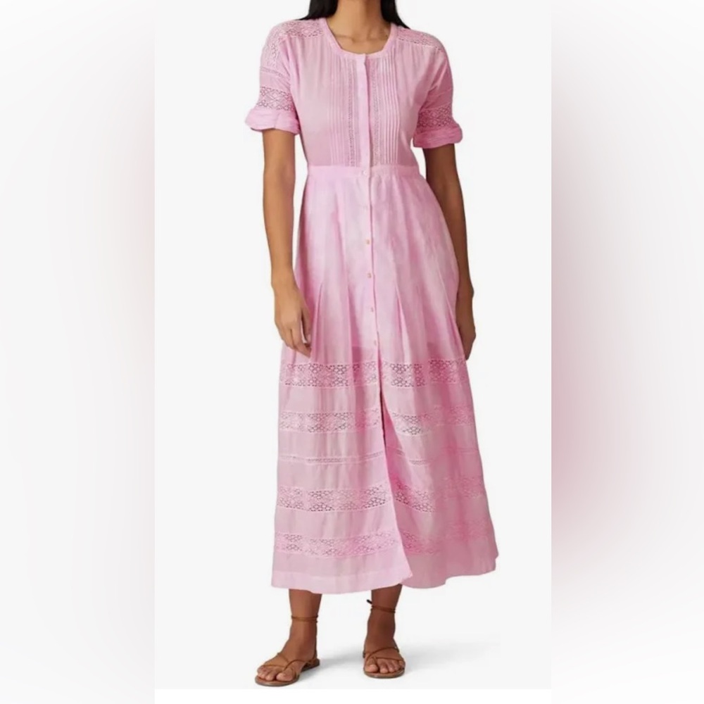 LoveShackFancy Edie Dress Peony Pink